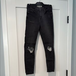 TopShop Jamie Black Distressed Women's Jeans
